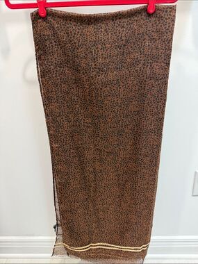 Brown Leopard Print Scarf